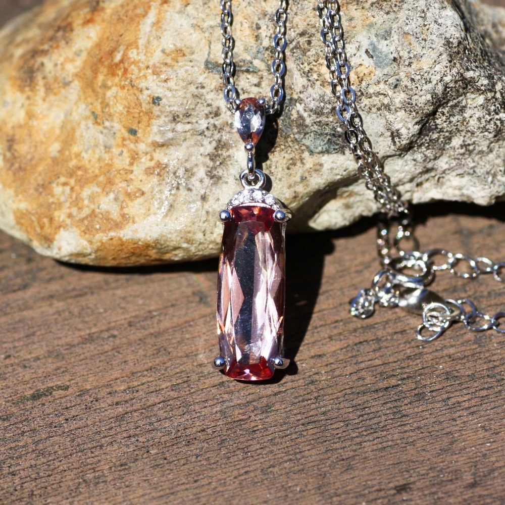 New Handmade Emerald Cut Color Change Diaspore Pendant Sterling Silver